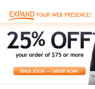 Get 25% off when you spend $75